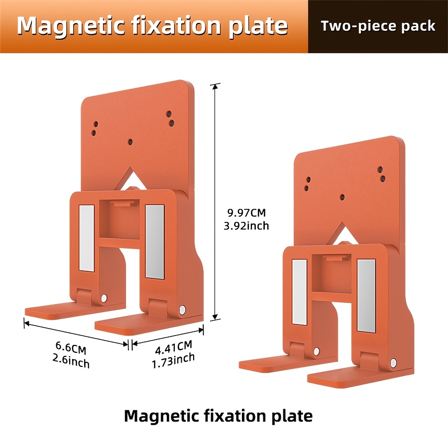 TEMU 2pcs Imbot Magnetic Cabinet Door Hinge Shim, Orange, 2.6mm Alignment Tool, Magnetic Positioning, Resists Displacement, Suitable For Cabinet Door