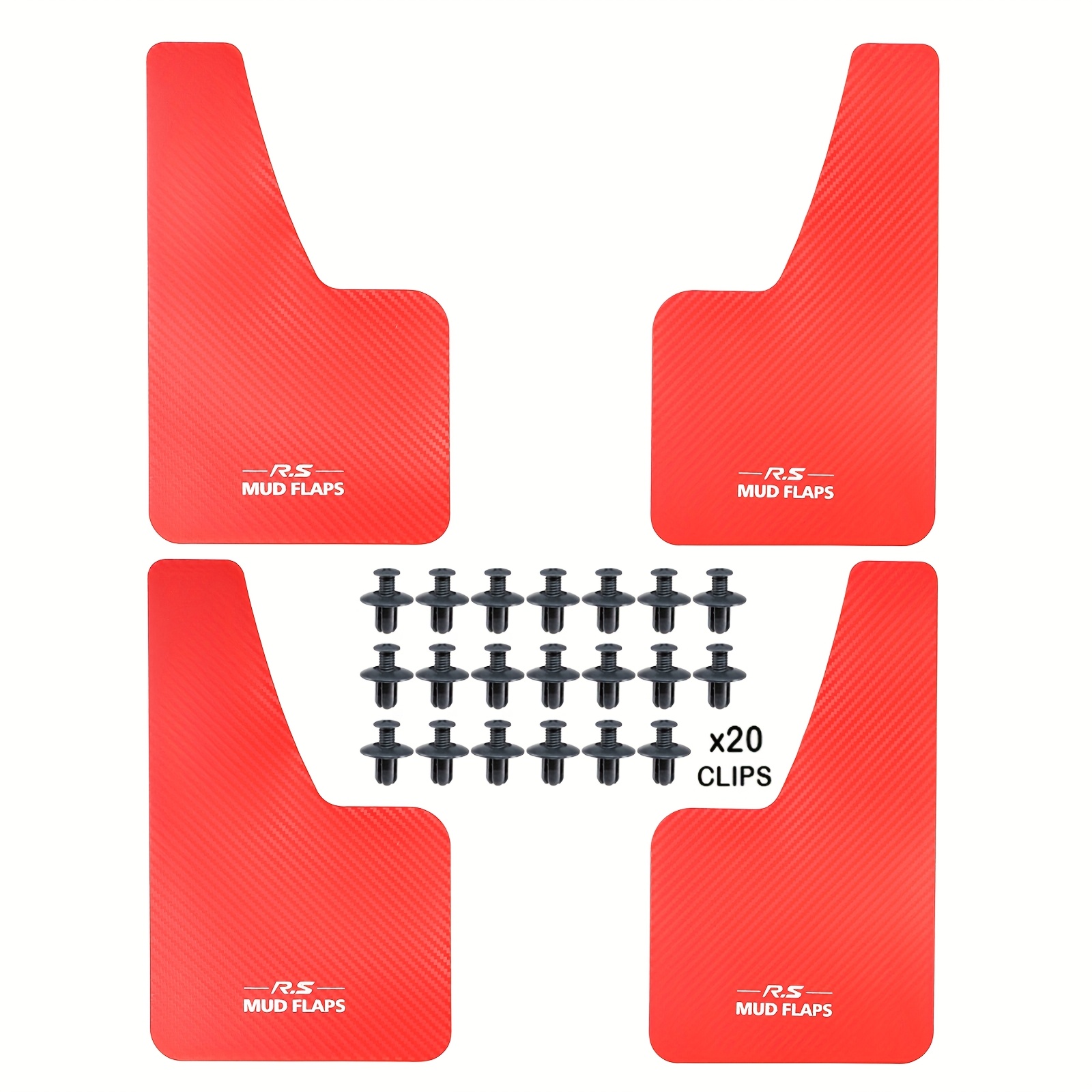 TEMU 4pcs/set Car Universal Fiber Effect Splash Guards Mud Flaps Molded Mudguards Fender Cover Front Rear Styling Accessories Small Size: 36cmx21cm/14.17inch/8.27inch Check Size Before Purchase