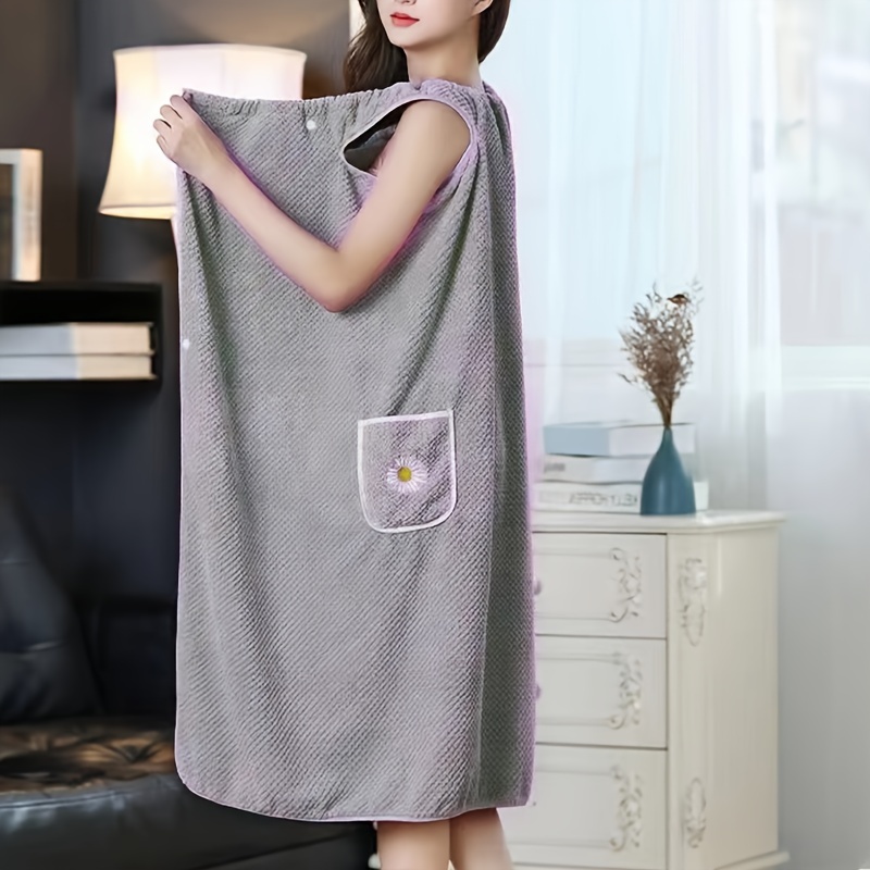 

Extra Long Wearable Bath Towel Wrap For Adults, Quick Dry, Non-shedding, Christmas Gift - 100% Polyester Unscented