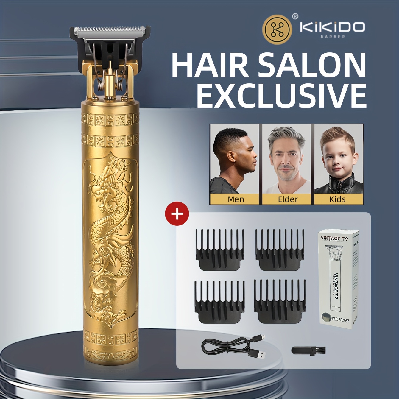 TEMU Men's Electric Hair Clipper, Shaver And Comb Set, Bald Head Grooming