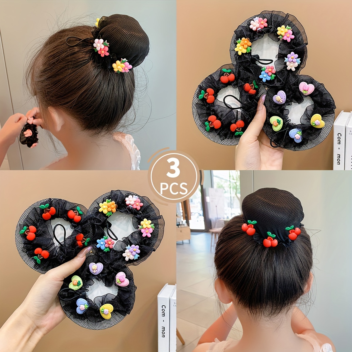 

3pcs Ballet Bun Maker - Versatile Hair Styling Accessory For Girls, All