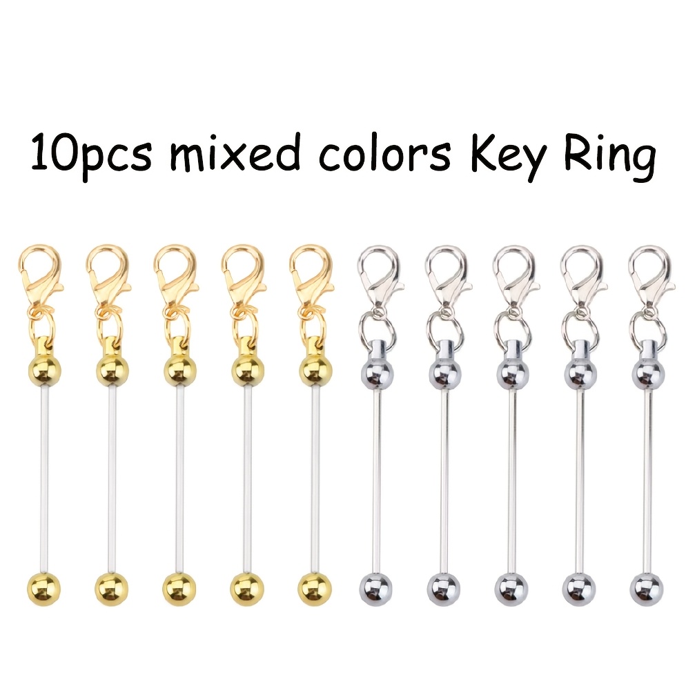 TEMU Ensemble de 10 porte-clés de luxe bicolores dorés et argentés, porte-clés , accessoires de mode luxueux dorés et argentés, boucle de porte-clés