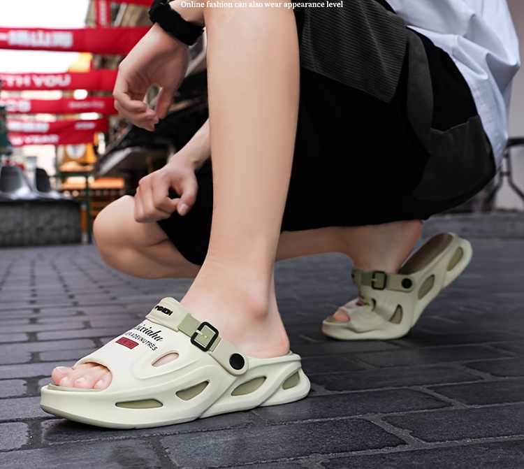 mens summer slip on slippers with anti slip eva thick sole dual purpose outdoor and casual beach sandals for driving Product details 3