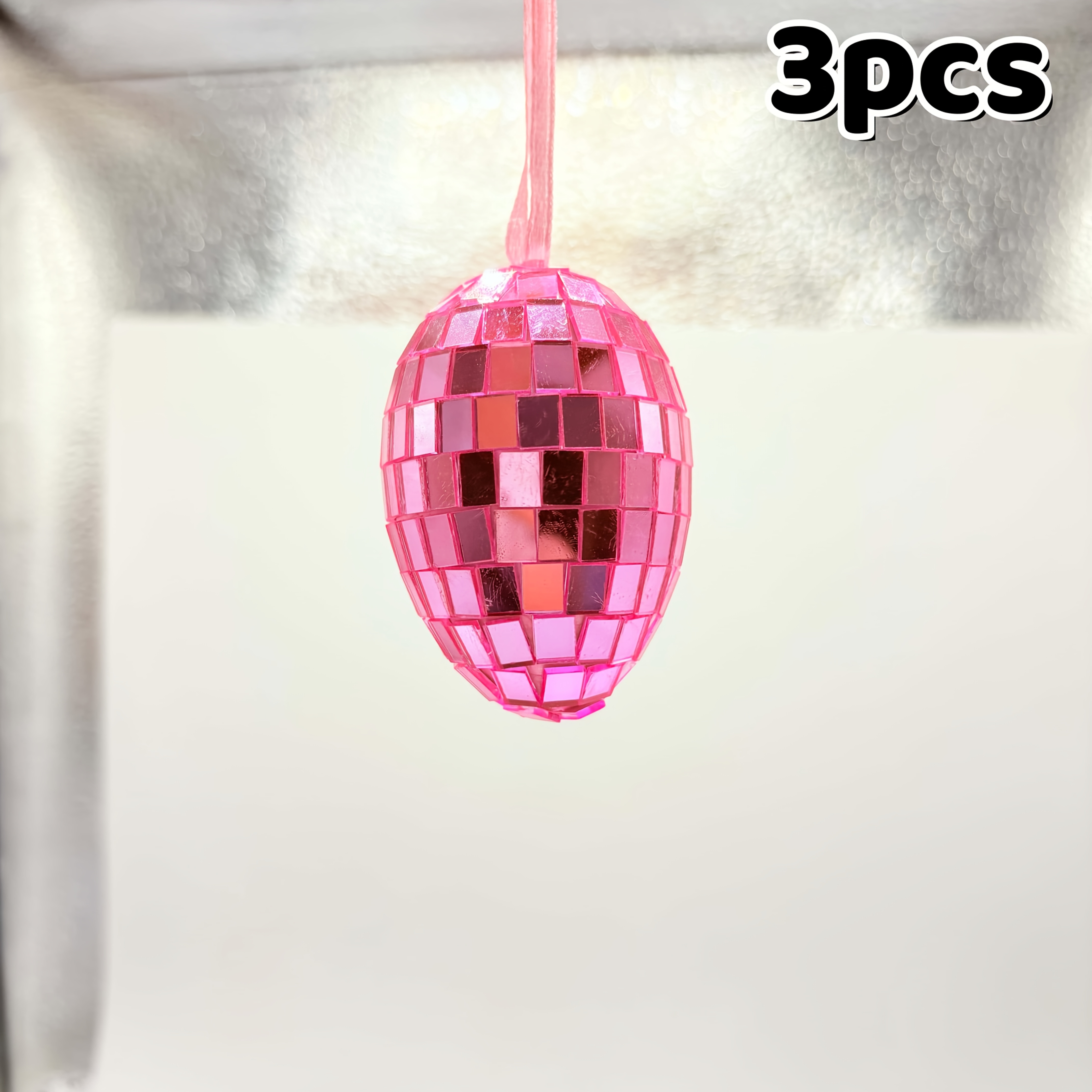 E-shop 3 Stk. handgefertigte Discokugeln – Glas-Hängedekoration, verpackt in Papierboxen, geeignet für Hochzeitsdekoration, Party-Ornament,