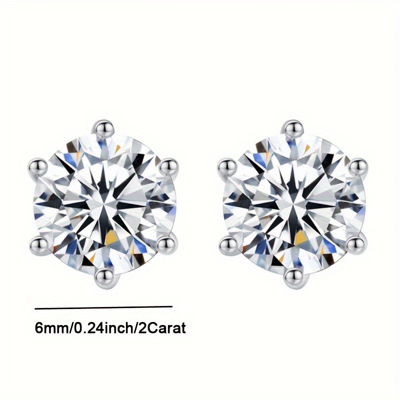 Men's Classic 1 Carat Synthetic Zircon Stud Earrings, Wedding