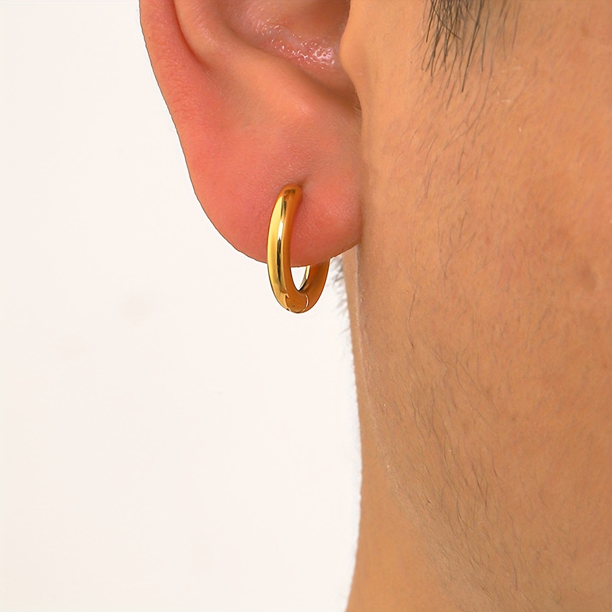 

1 Pair Stainless Steel Korean Trendy Style Earring Accessory With Titanium Steel Smooth Surface Buckle