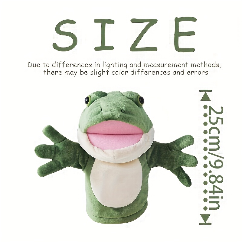 Green Frog Plush Hand Puppet for Storytelling