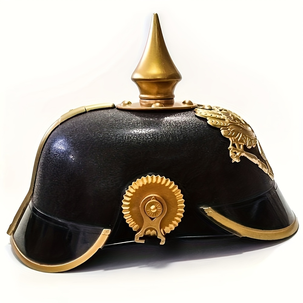   spike helmet black golden military role play replica with   emblem durable plastic costume accessory for cosplay historical reenactments themed parties army helmet cosplay gear   sturdy construction cosplay equipment cosplay fans