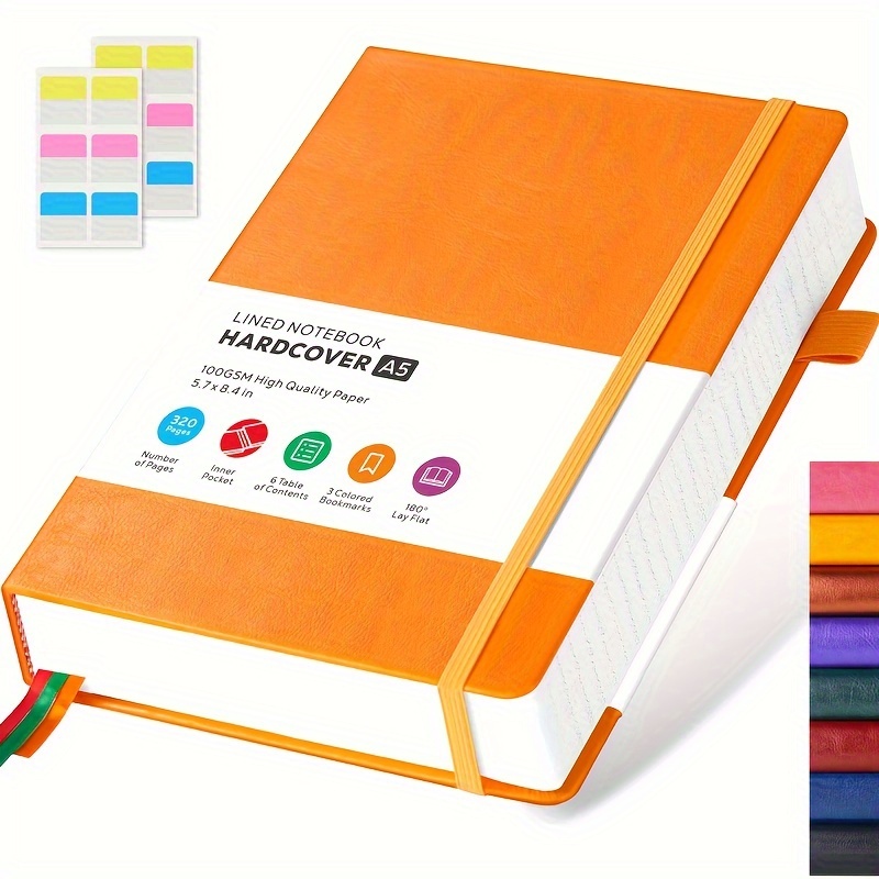 A5 Notebook Notepad, 320 Pages College Ruled Notebook For Women/men, 100gsm , No Bleed, Hardcover Leather Notebook Journal For Work School Study Writing, Inner Pocket, X