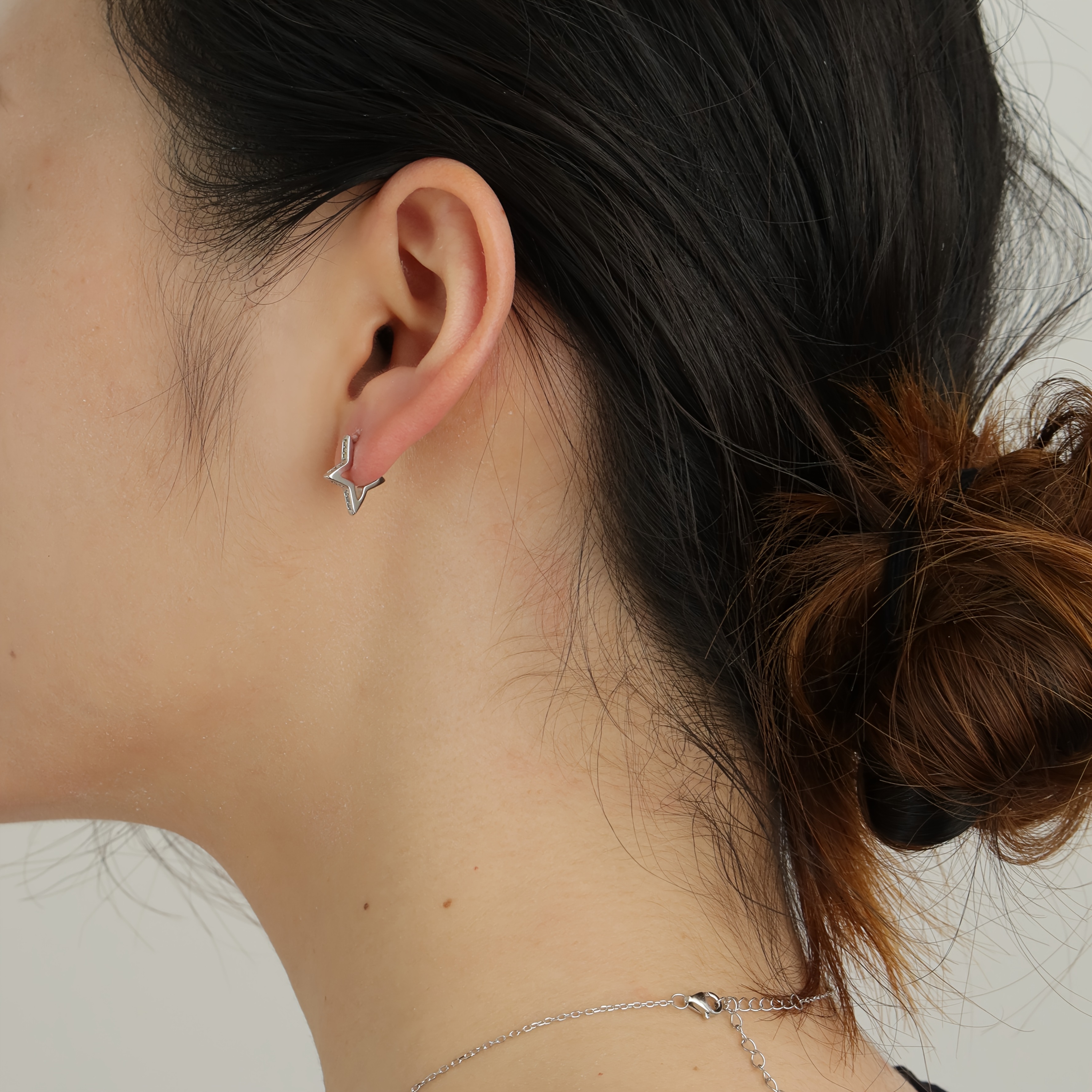 Women's 925 Sterling Silver Star Earrings with Sparkling Zirconia Accents