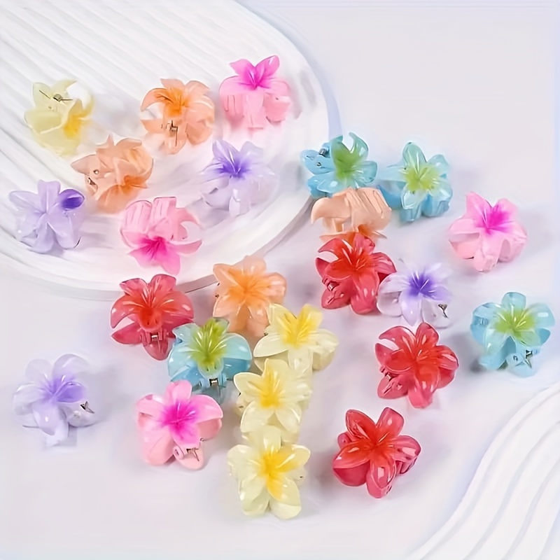 

24pcs Set Of Cute Floral Hair Clips - Sweet & Simple Shark For Women, Dressing Up, Chicken Egg Flower, Hair Clip, Sweet, Shark Clip