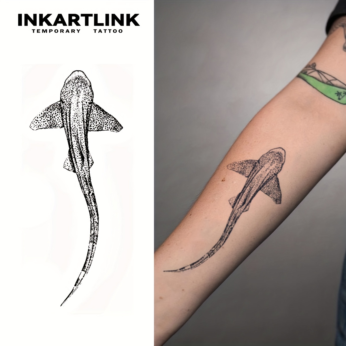 shark tattoo sold on Temu Mexico, image size:1200x1200