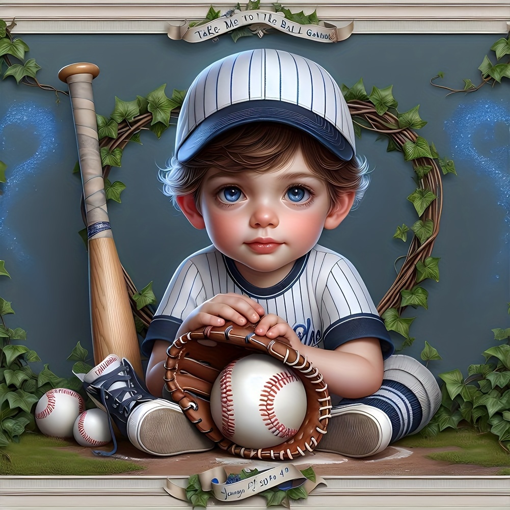 

Baseball Kid Diy 5d Diamond Painting Kit, Full Drill Round Acrylic Diamond Art Embroidery Cross Stitch, Handmade Sport Diamond Artwork For Wall Decor And Unique Gift