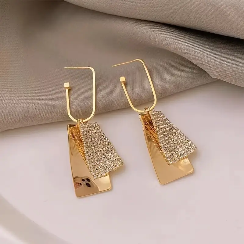 Atentuyi Boda Boho Pequeños Pendientes De Oro Margarita Pequeña Flor Pendientes Colgantes Pendientes Largos Esmalte Blanco Pendientes Florales Joyas Para Mujeres Y Niñas
