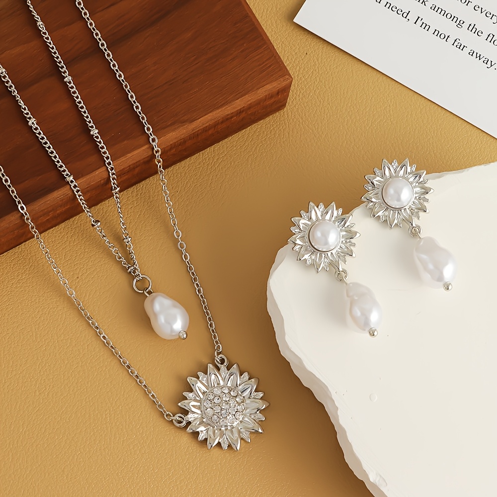 Romantic Sunflower Double-Layer Stackable Jewelry Set