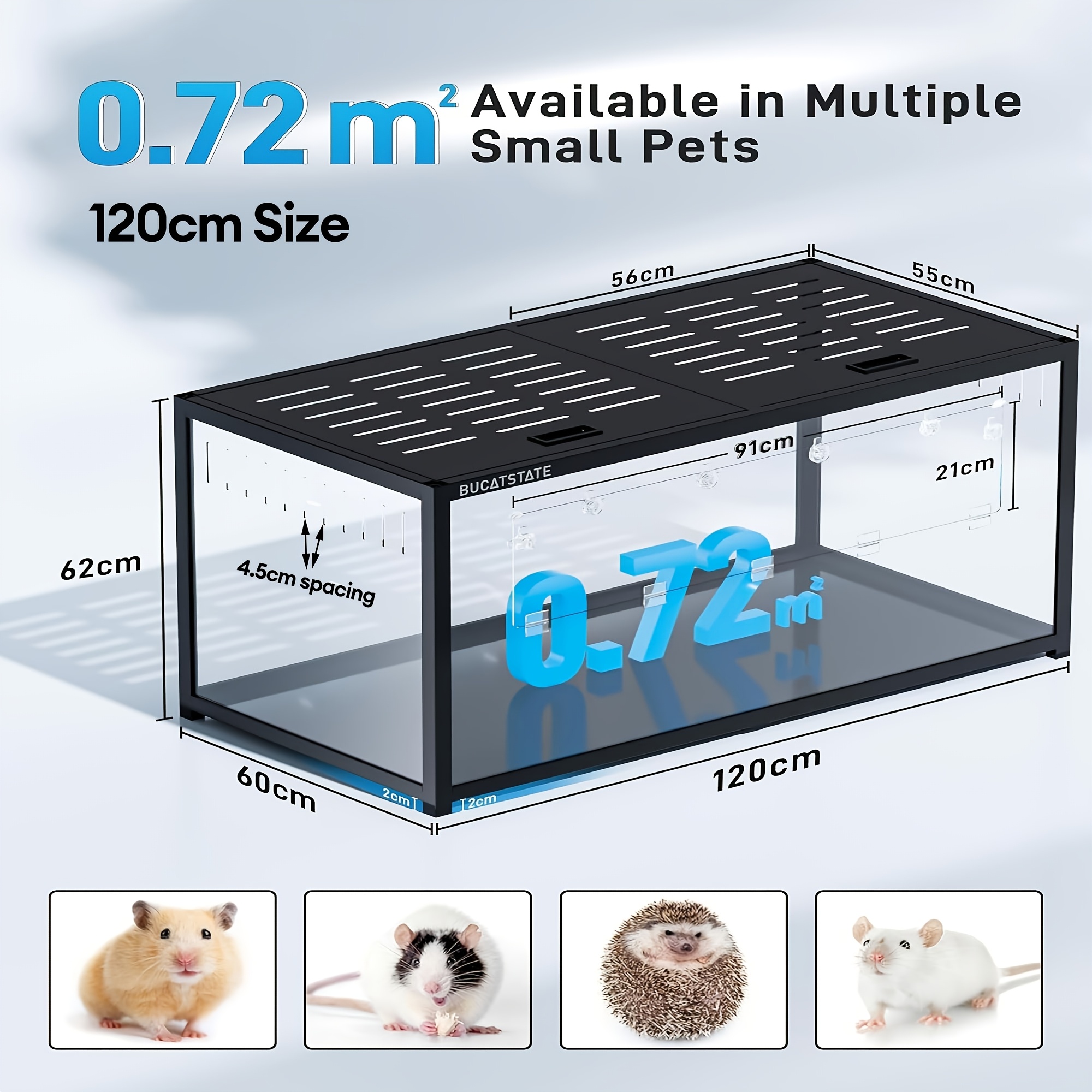 BUCATSTATE Hamster Cage 3.0, Spacious Stackable Metal Cage