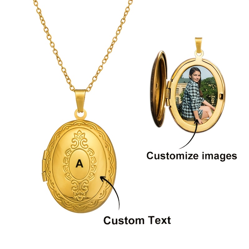 

Custom Necklace Can Be Played Open Photo Frame Necklace Personalized Creative Senior Couple Necklace Pendant Commemorative New Year's Day Gift