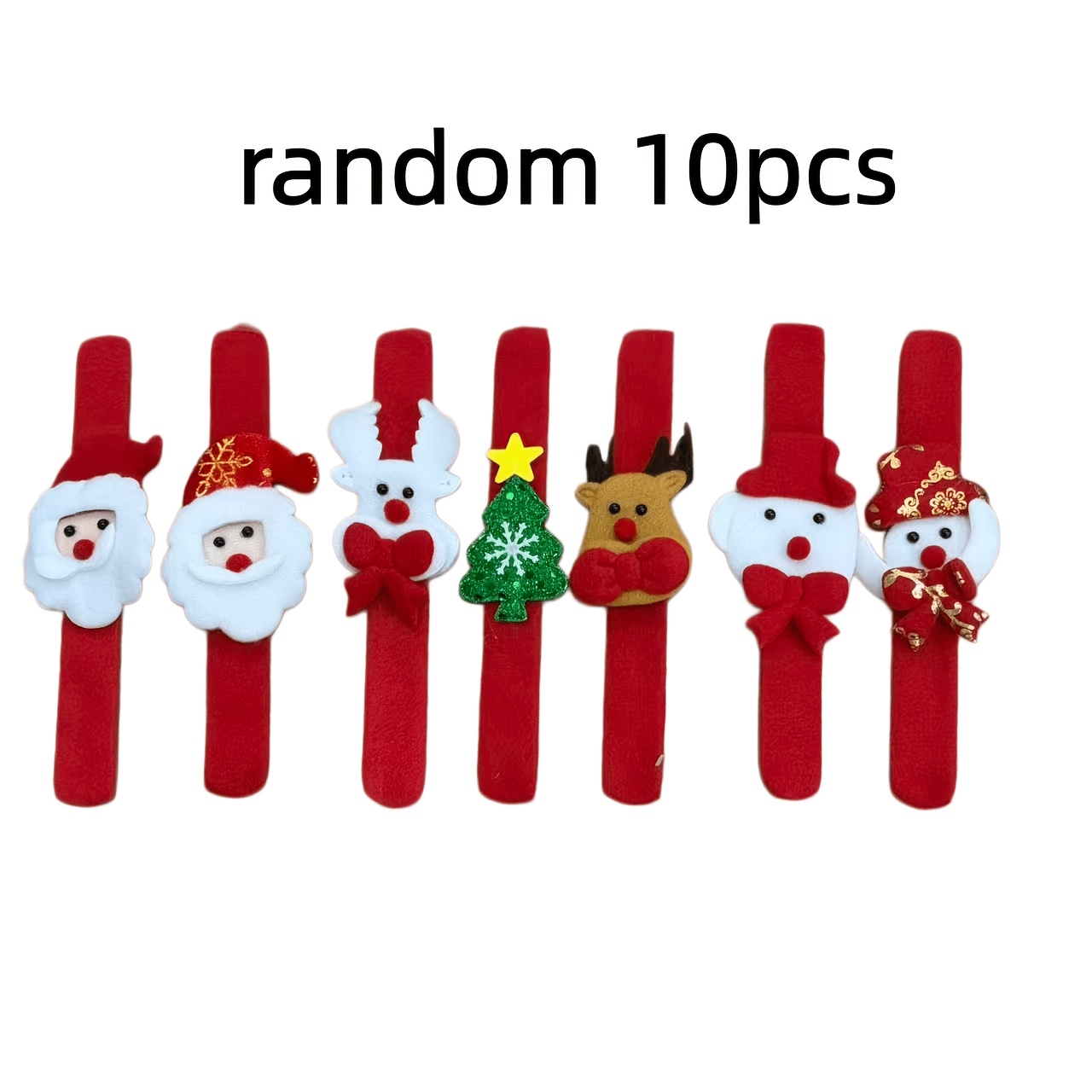 TEMU 10 pezzi Braccialetti Natalizi con Clap, Braccialetti con Clap di Giocattolo Stile Casuale, Regali per Feste di Natale, Confezione Regalo per