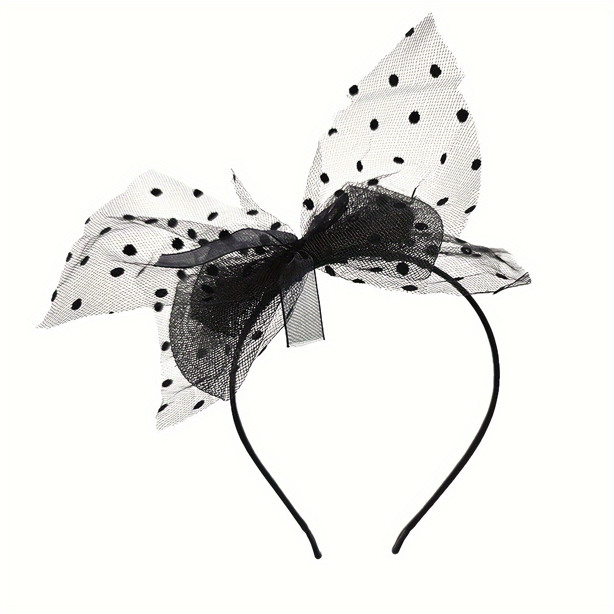 D 1pc Bow Tie Fascinator Headband For Women Tea Party Derby Mesh Cocktail Headband Bridal Wedding Headpiece Mother Gifts Teacher Gifts
