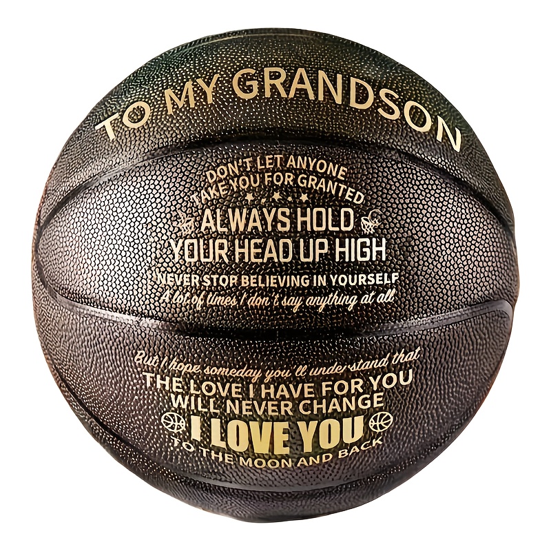 

Engraved Size 7 Basketball - Gift For Son, , Or Men - Black Pvc With Inspirational Message From Dad, Mom, Or Grandparents - Birthdays, Graduation, And