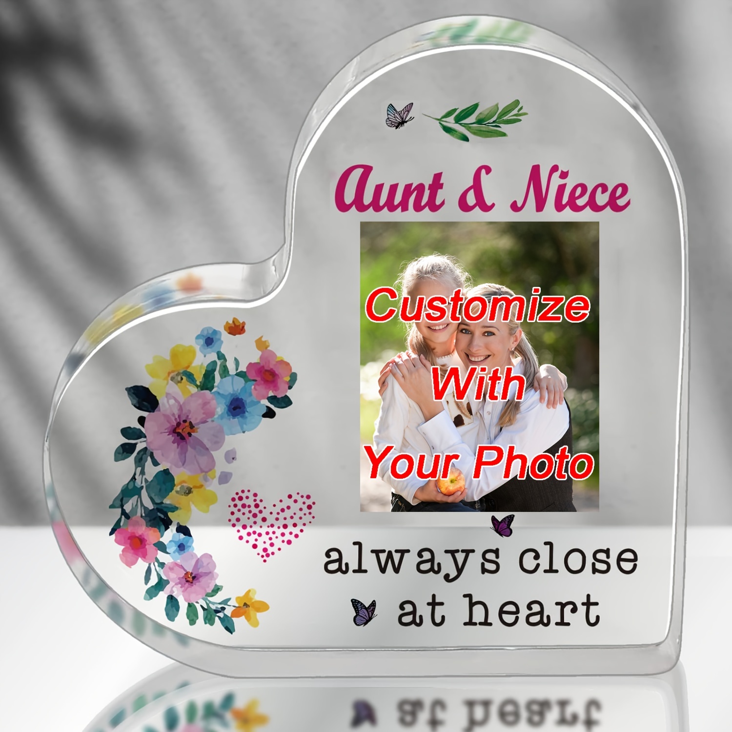 

Personalized -shaped Plaque 3.93x3.93" - Day Aunt & Niece, Desk Decor For Or