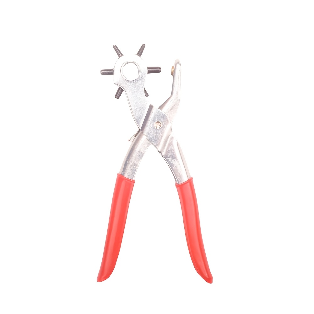 TEMU 1pc Heavy-duty Hole Punch Plier, Manual Leather Tool With Rotating Eyelet For Watch Bands, Handbags, Diy Leathercraft - Leatherworking Hand Tool For Men