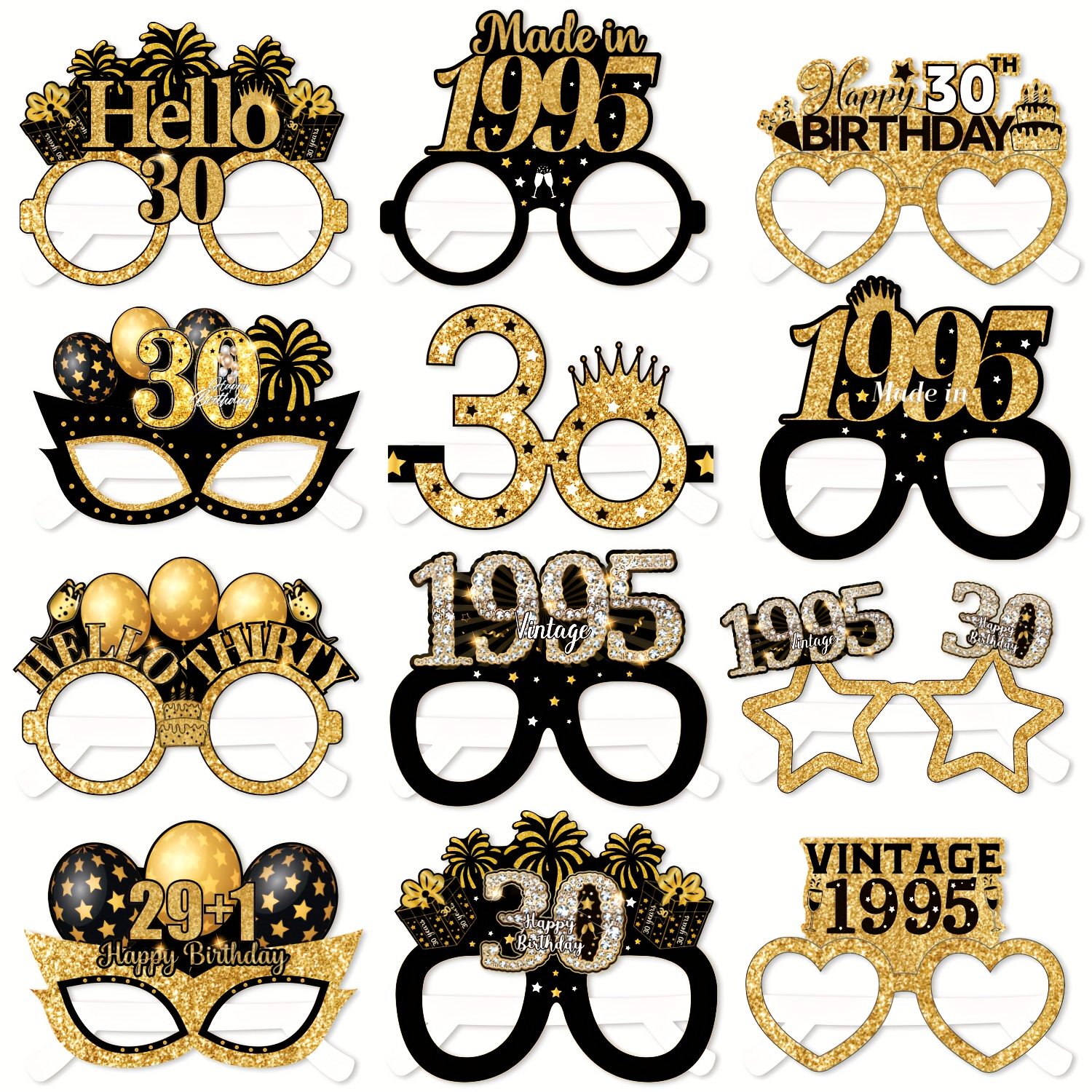 Occhiali Di Carta Per Feste Di Compleanno 50 Anni: 8 Pezzi Divertenti Per Photobooth E Decorazioni