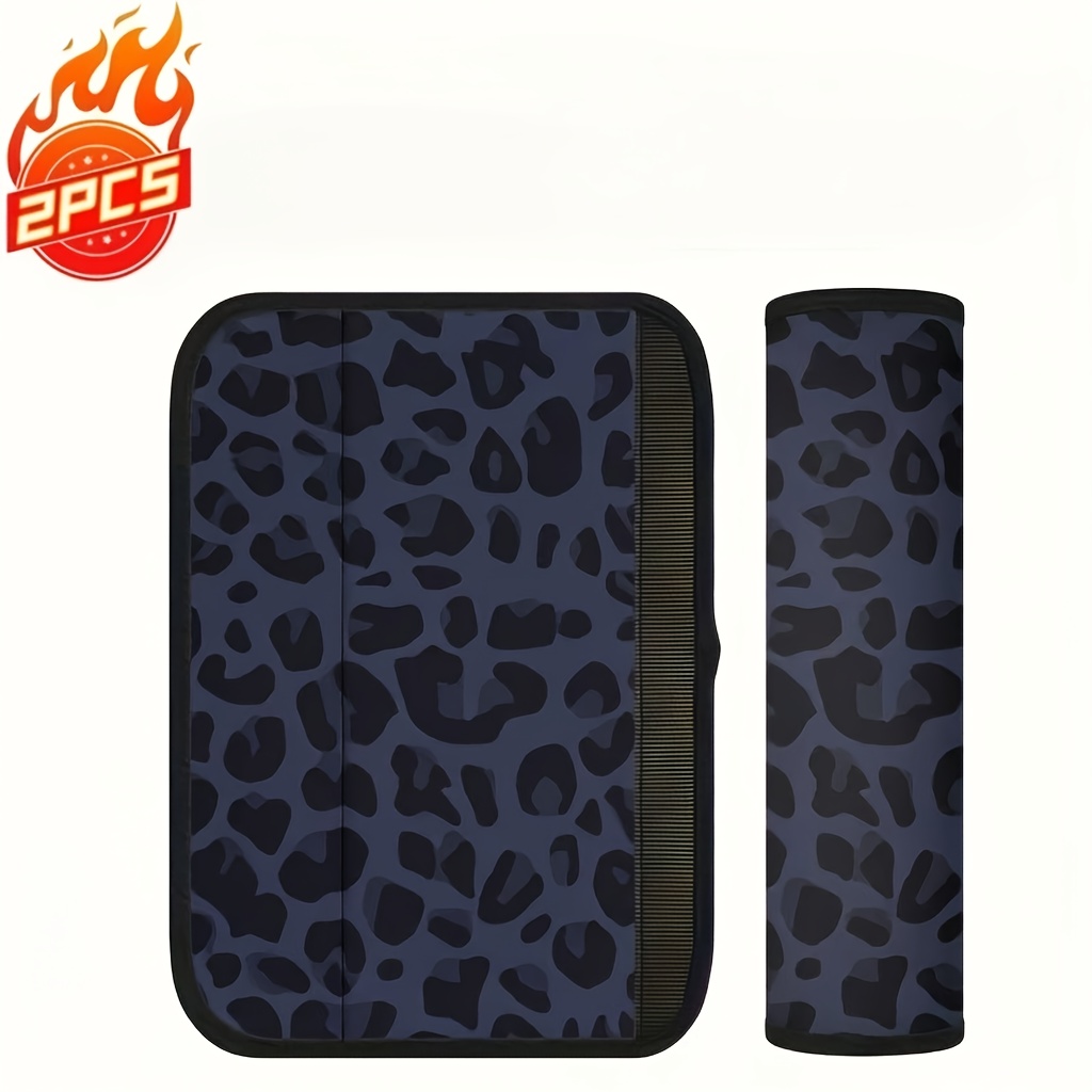 E-shop Zwei schwarze Leopard-/Schmetterling-/Hundepfoten-/Sternmond-Sicherheitsgurt-Schulterpolster-Abdeckungen, ein Paar Sicherheitsgurt-Abdeckungen