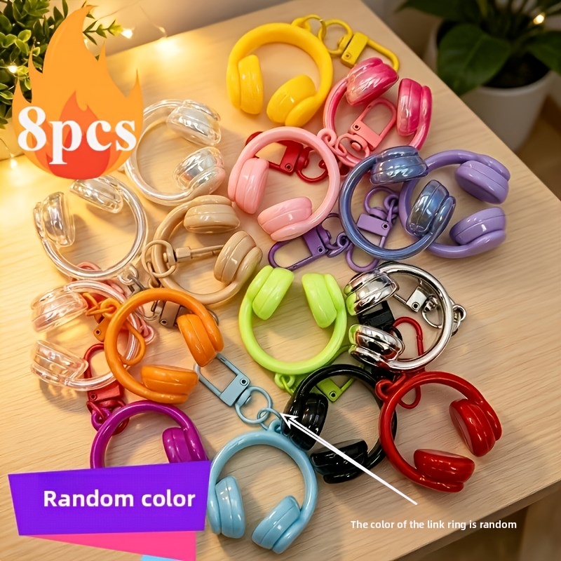TEMU 8 Color Headphones Ladies Key Chain, Cute Fashion, Suitable For Backpack Wallet Handbag Decoration, Giving A Small Gift, Birthday Gift, Holiday