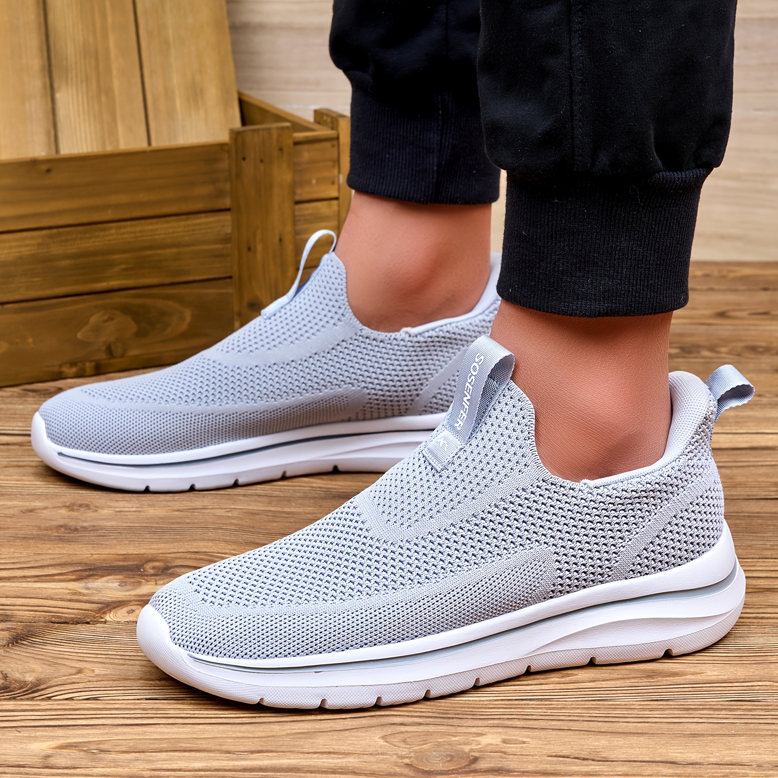 Men'S Athletic Footwear, Featuring Breathable Mesh, Casual Sport Style, Soft Soles, Comfortable Slip-On Design, And Hands-Free Easy-To-Wear Sneakers