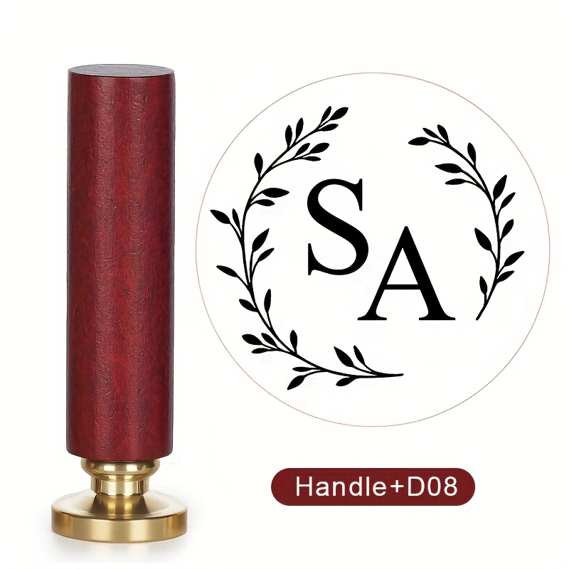 TEMU 1 Set Customized Wax Seal Stamp Head (2.5cm/0.98in)+handle, Used For Wedding Invitation Letters, Gift