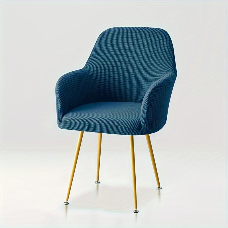 TEMU 1pc Housse de Chaise en Tissu Extensible, Style Moderne, Design à Accoudoirs Élevés, pour Chaises de Salle à Manger de Maison & Hôtel
