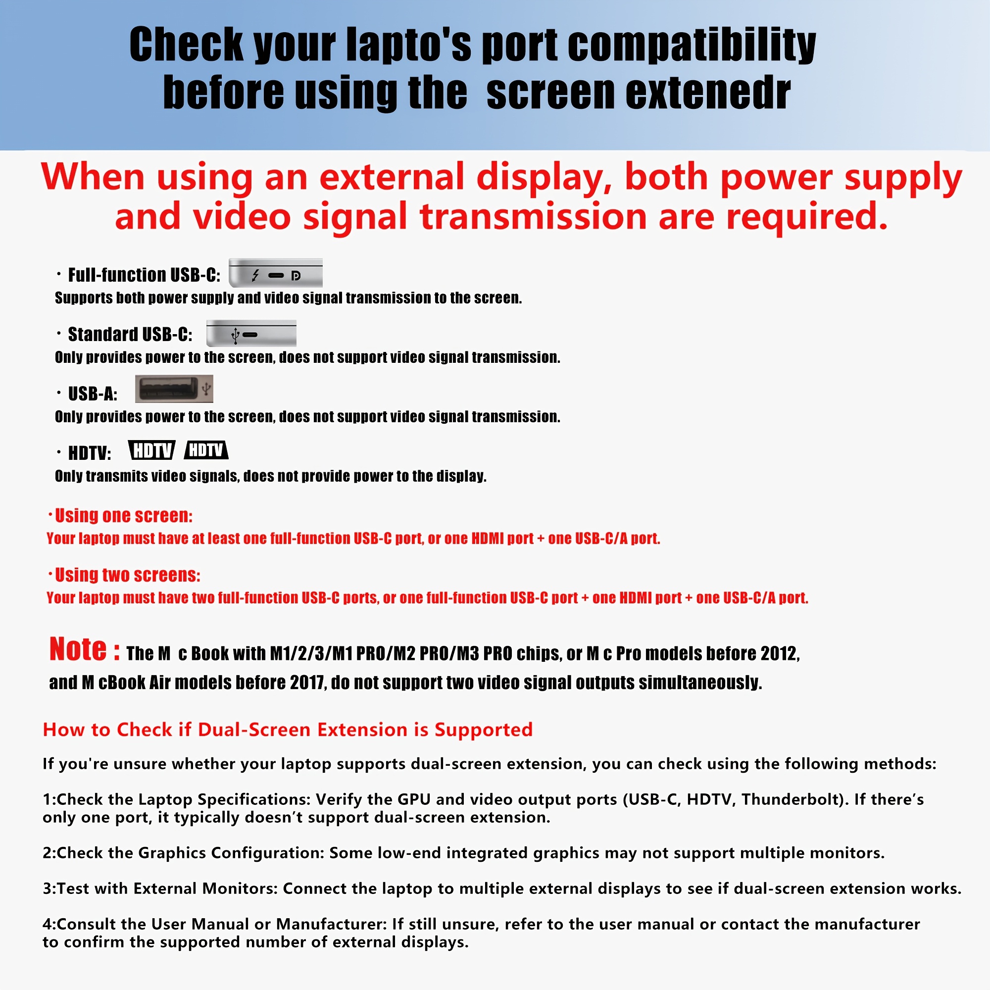 Laptop Screen Extender 14 / 15.6 Inch Dual Screen Portable Monitor, 1080P FHD IPS Screen, 178° Wide Viewing Angle, High Color Gamut, Plug And Play Three-Screen Expansion, Widely Compatible, USB-C/HDTV Video Output, Foldable External Monitor