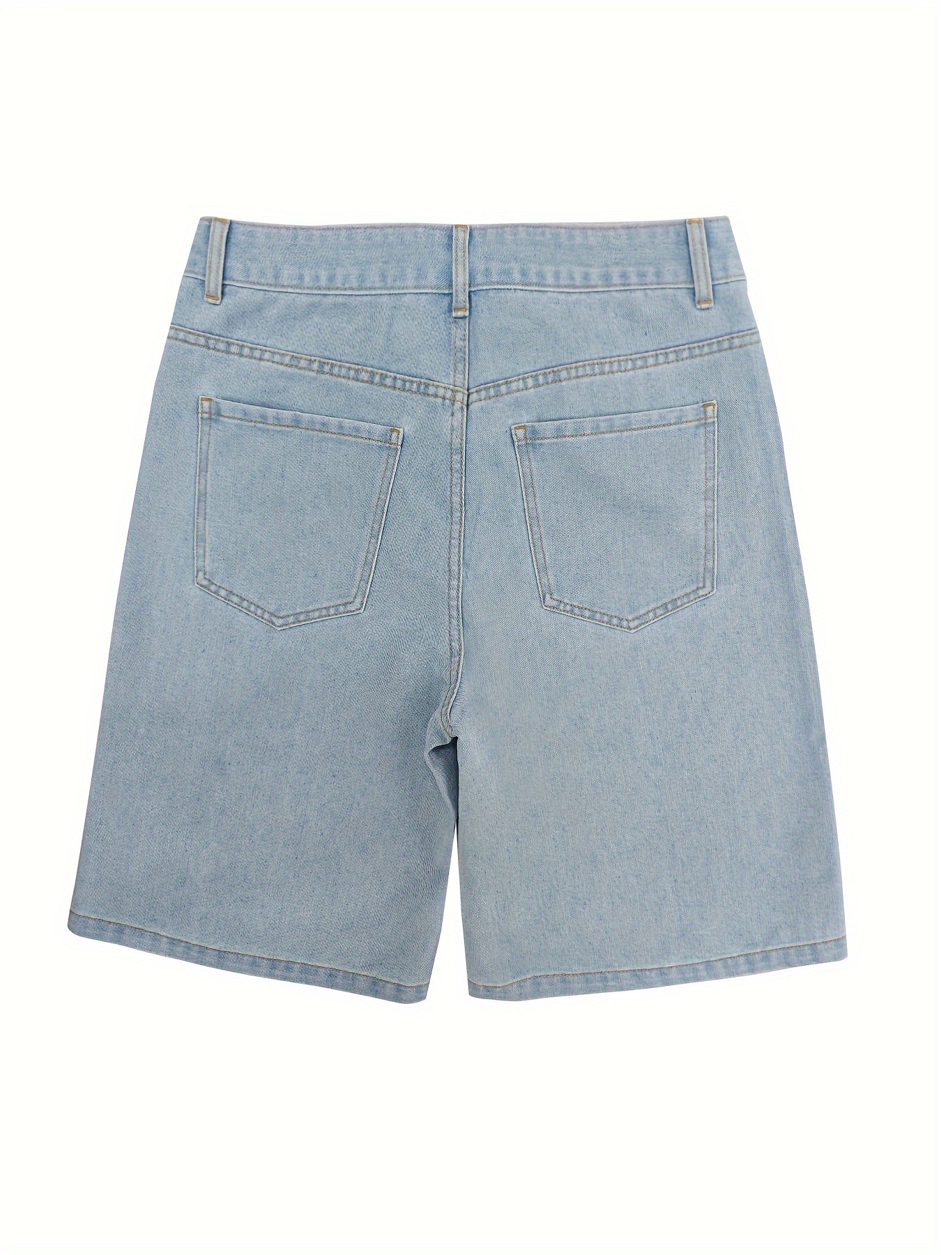 【KOOLOSET】Hipster Mood Sand Bermuda Denim Bermuda Jean Shorts for Women High Waisted Trendy Stretchy
