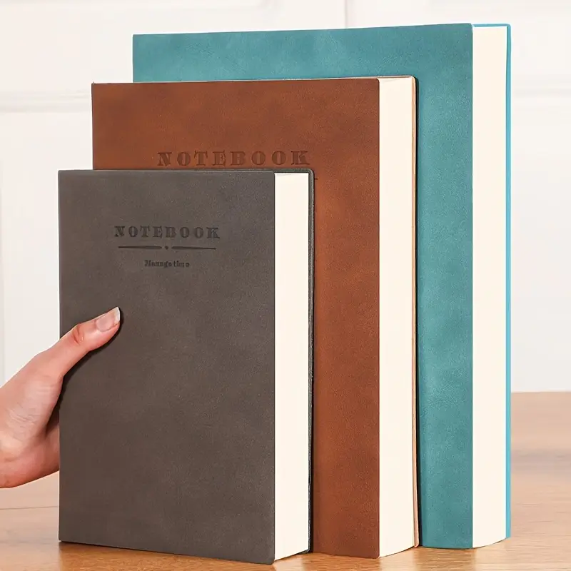 extra thick a5 soft leather notebook with bookmark vintage grid pages durable cover for business meetings and academic use professional writing grid diary flexible notebook notebook for work details 1