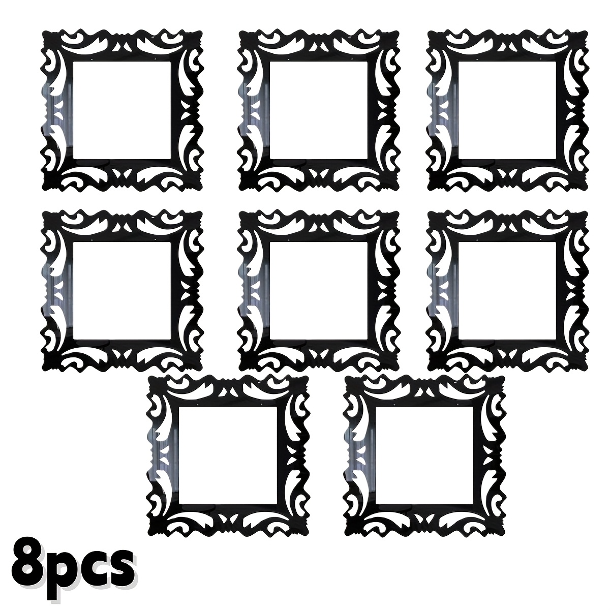 8pcs Acrylic Mirror Switch Stickers, Self-adhesive Wall Decals With Floral Patterns, For Living Room And Bedroom Decoration