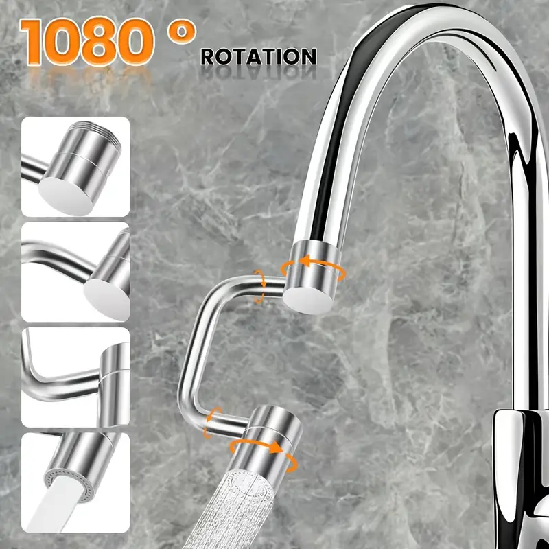 1080° Rotatable Universal Faucet Extender, Large Angle Adjustment Faucet Aerator, Bathroom Sink Faucet Extender with 2 Water Drain Modes, Universal Splash Filter Faucet 1080° Rotatable Universal Faucet Extender, Large Angle Adjustment Faucet Aerator, Bathroom Sink Faucet Extender with 2 Water Drain Modes, Universal Splash Filter Faucet