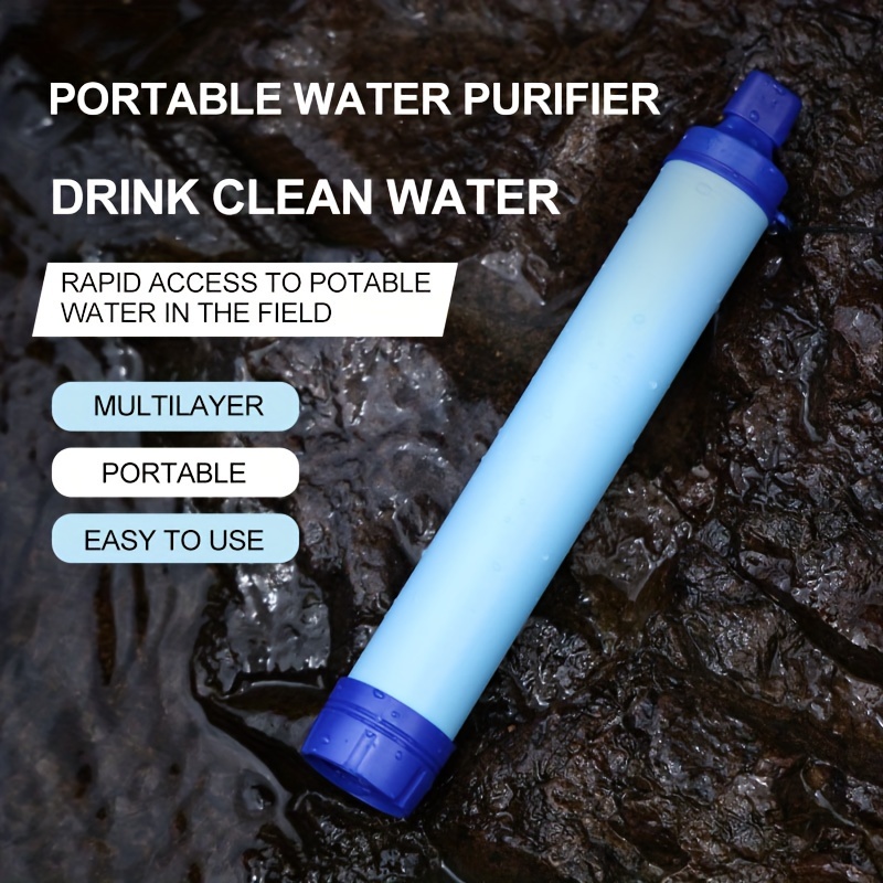 

1pc Portable Outdoor Water Purifier Withoutt/with Extend Straw, Outdoor Equipment For Hiking, Travel, Camping, Emergency Survival