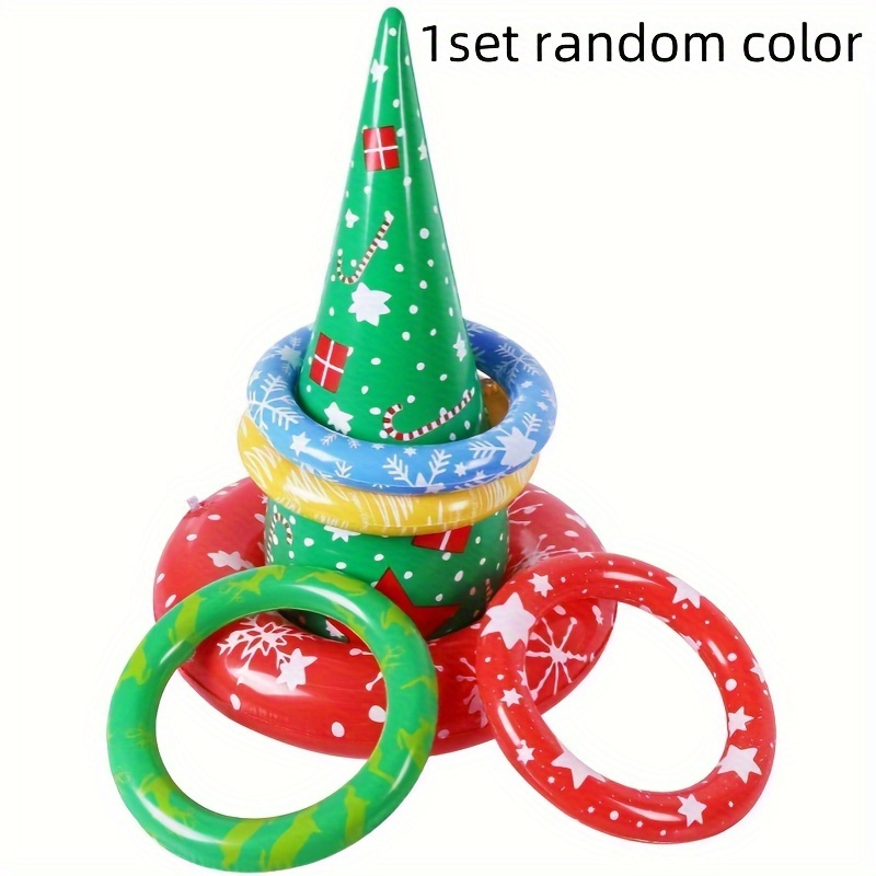 TEMU Merry , Inflatable Christmas Hat Set - Christmas Party, Family Gatherings, Bar Drinking Games & Pool Fun, 1set/2sets