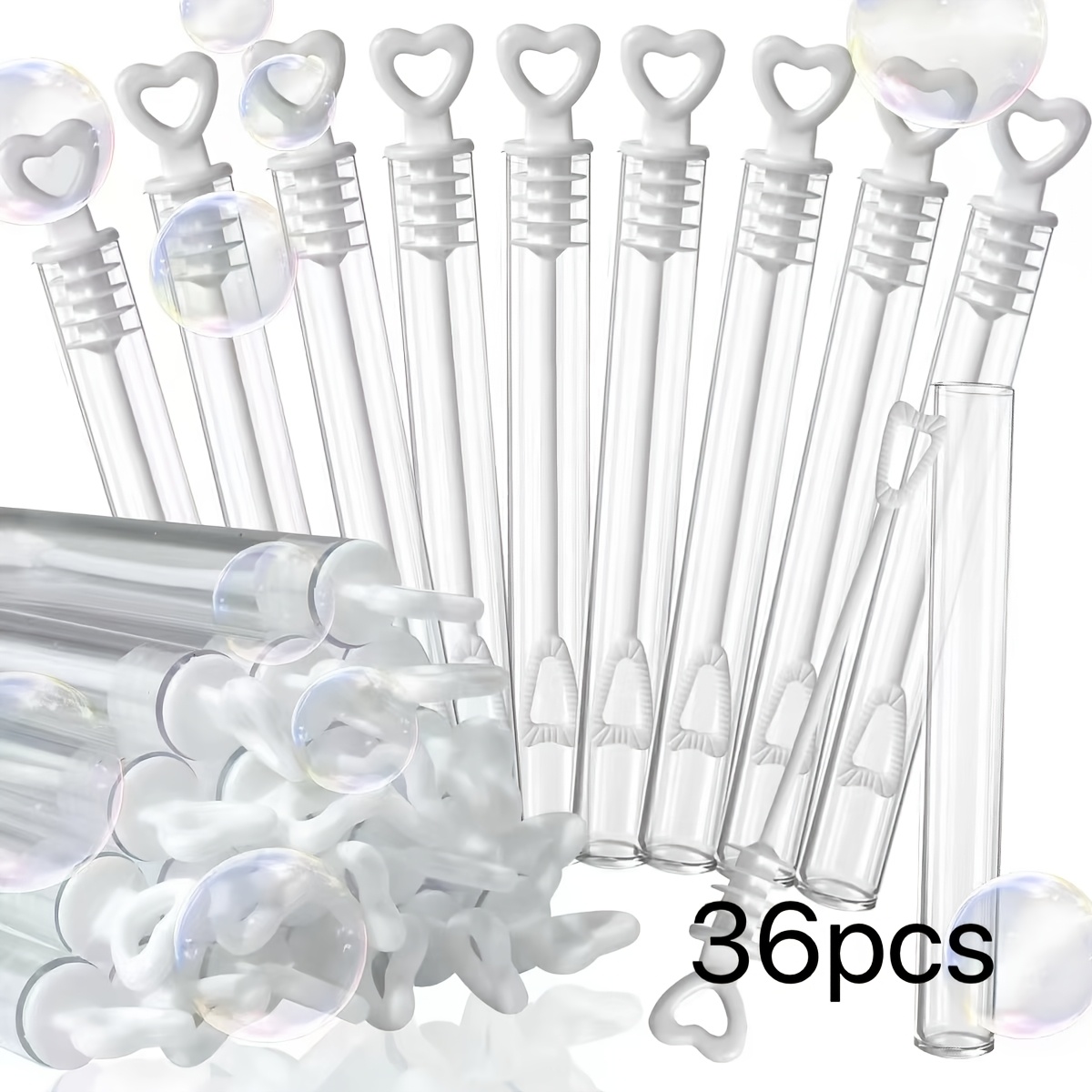 Image of Gift For Her/him White Heart-shaped Bubble Wands Are Liquid-free Party Supplies Suitable For Weddings, Birthday Celebrations, And As Gifts In Party Favor Bags, Halloween, Christmas