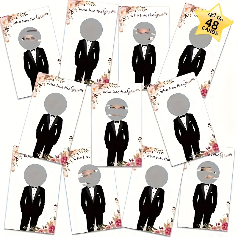 Image of 48 Wedding Bridal Gift Party Scratch Card Game Cards, Adult Version Of "who Has A Groom" Party Game, Fun Single Party Supplies, Paper Suitable For Guests Over 14 Years Old