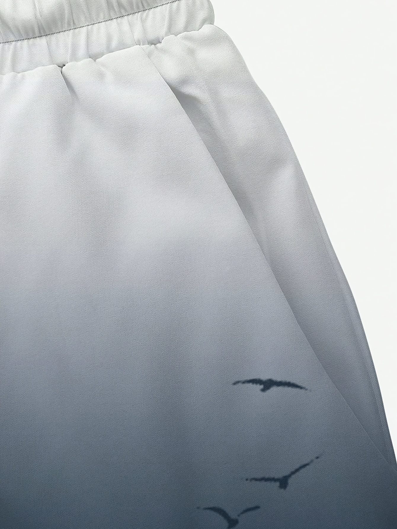 HANZUNPIN Men's Polyester Beach Shorts | Quick-Dry, Gradient Palm Tree 3D Digital Print | Adjustable Drawstring Waistband | Casual Vacation Wear | Machine Washable | Non-Stretch Fabric | Multi-Color Blue & White, Summer Leisure Wear | Vibrant Casual Shorts | Drawstring Closure