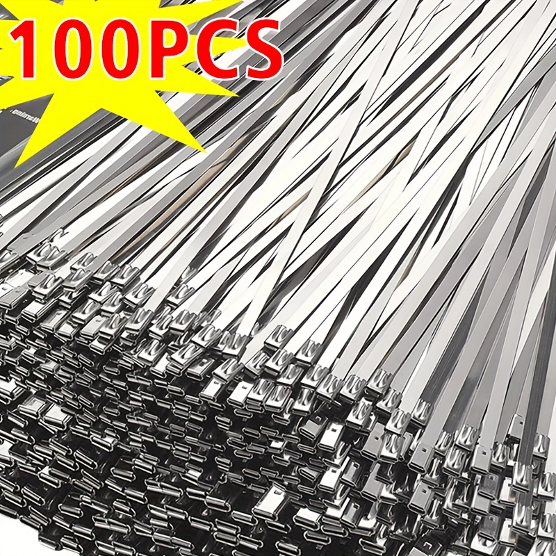 

304 Stainless Steel Cable Ties - Marine Grade, Self-locking, Rust & Chemical Resistant, Cold Weather , Anti-corrosion Metal Cable Fasteners