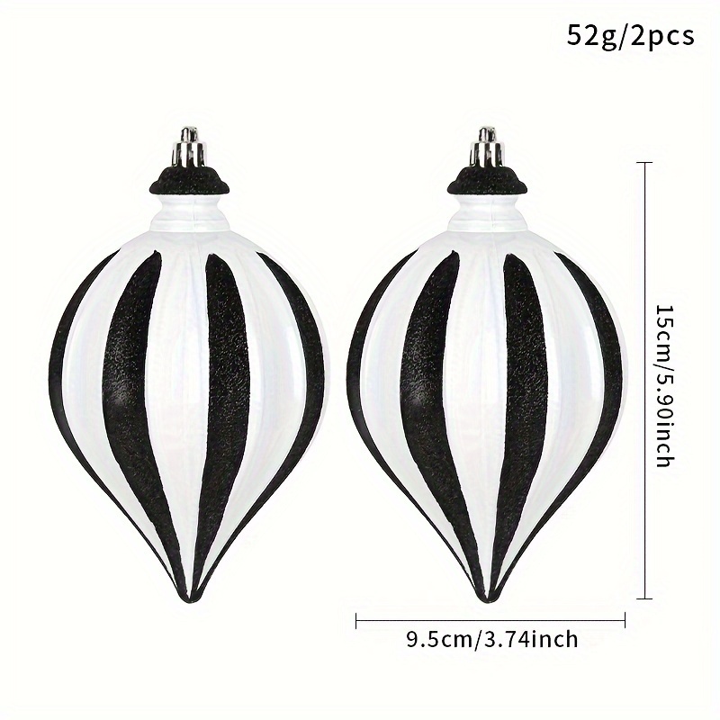 TEMU Black And White Painted Modeling Ball Christmas Tree Scene Decoration Pendant