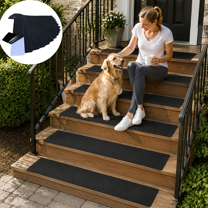 TEMU Outdoor Stair Anti-slip Mat, Self-adhesive Stair Tread, High Quality Wear-resistant Non-slip Long Runner Rug, Durable Stair Step Mat, Frosted