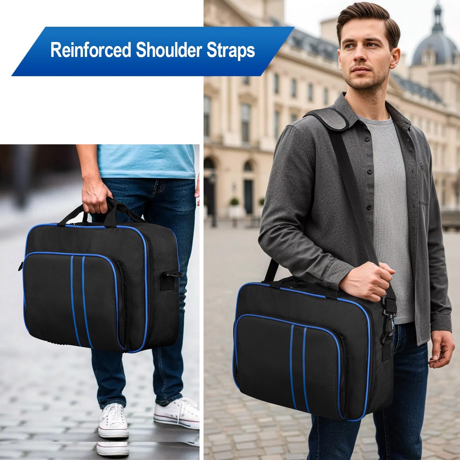 premium carrying case for ps5 1680d heavy duty nylon with   padding fits disc digital     discs   ergonomic   storage Product details 3