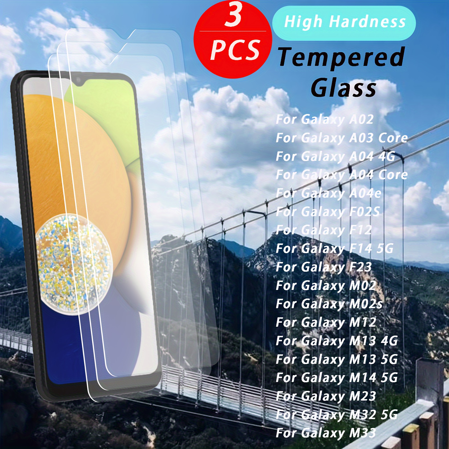 

3pcs Tempered Glass Protector, 9h Hardness, No Bubbles,