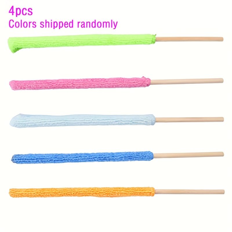 TEMU 2/4pcs Microfiber Auto Detail Brush With Long Handle - Great For Vents, Blinds, And Hard-to-reach Spaces - Soft, Washable Bristles For Effective