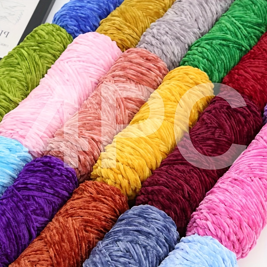 

Chenille 4-, 100g Each, Crochet Knitting In Assorted For , , Blankets, Scarves - And Fleece For And Crochet