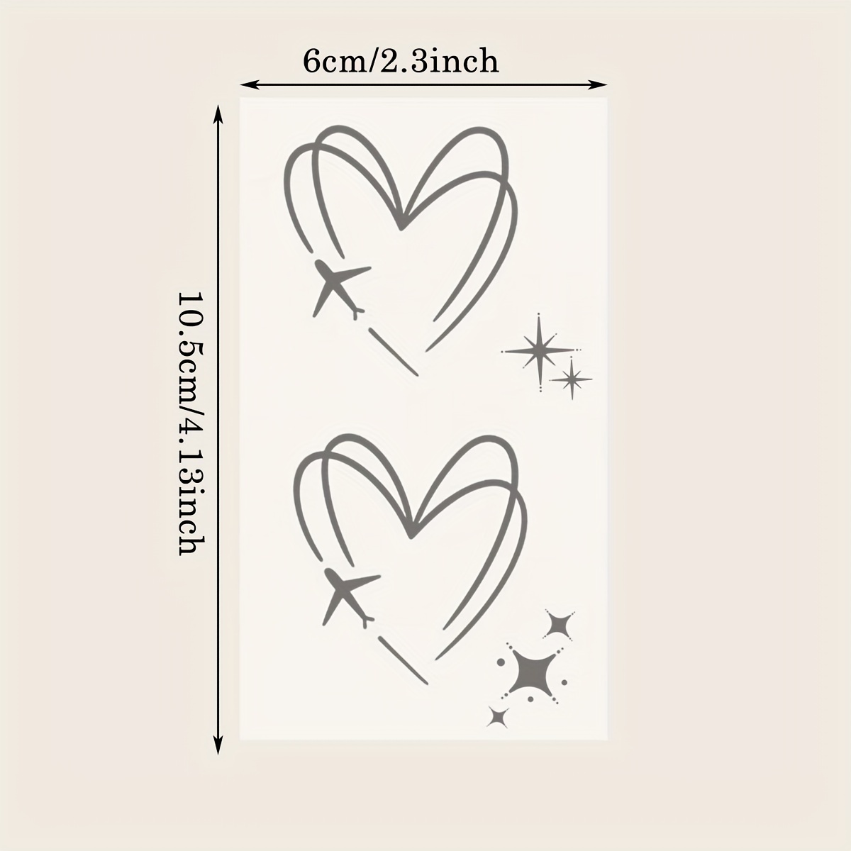Juice Tattoo Stickers, 1 Sheet, Heart, Airplane, Star Makeup Patterns Waterproof Realistic Non-reflective Temporary Tattoos, Disposable And Lasting 3 Days